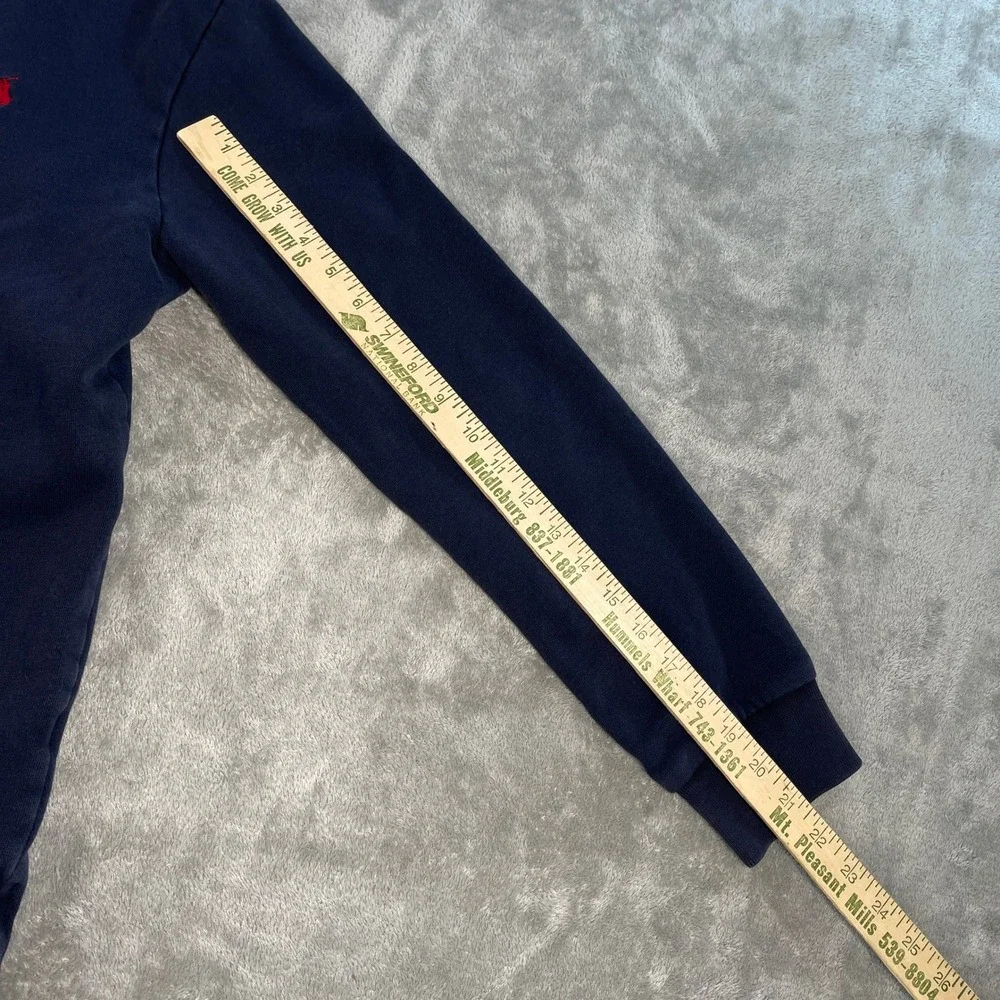 Polo Ralph Lauren Sweatshirt Men M Navy Blue‎ Long Sleeve Fleece Polo Pony Logo